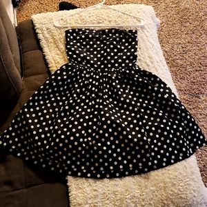 Poka dot black dress
